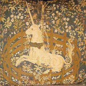 Vintage Tapestry Unicorn Pillow